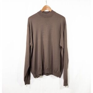 Tundra Merino Wool Sweater Mens XXL TTG Mock Neck Light Brown Top Basic Layer